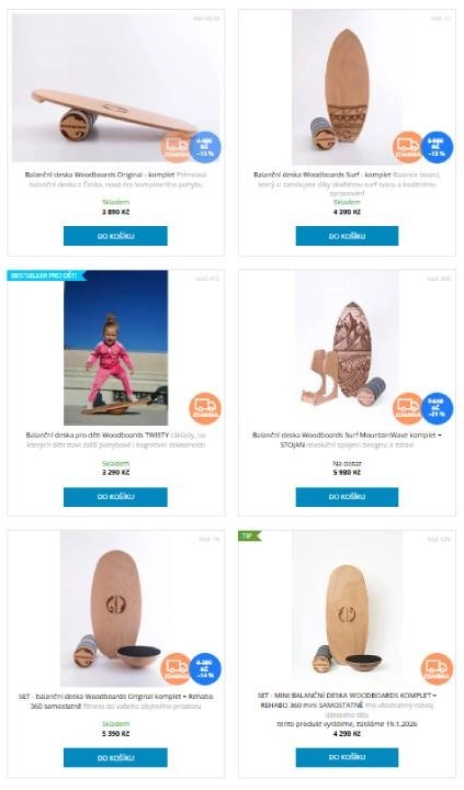 balanční desky pro dospělé a děti