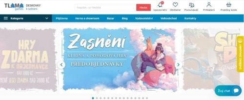 homepage Tlama games s novou hrou Zasnění