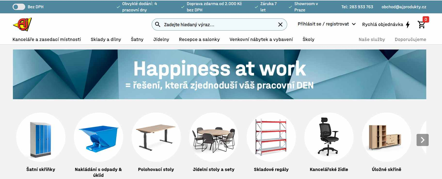 AJ produkty webové stránky e-shopu