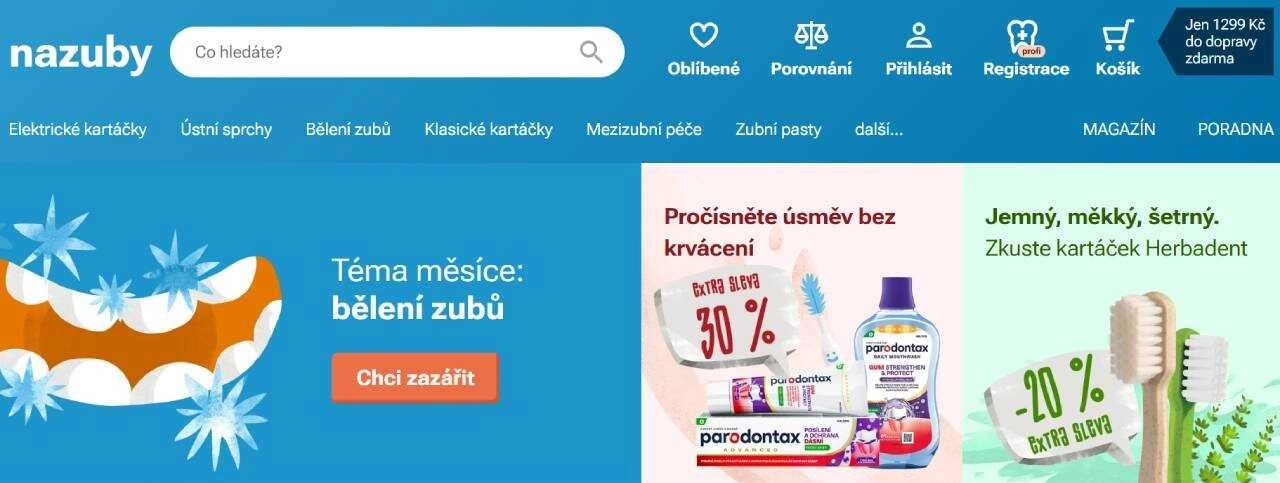 zubní kartáčky a produkty pro ústní hygienu v akci