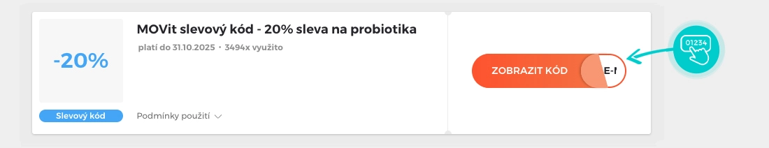 Ukázka slevového kódu MOVit