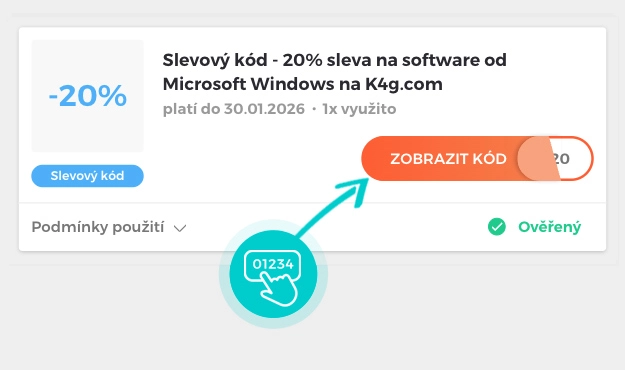 Ukázka slevového kódu K4G