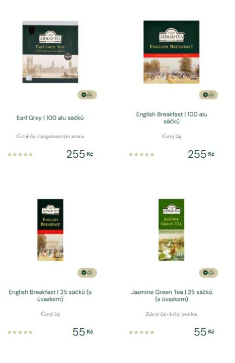 Ahmad Tea - nabídka produktů