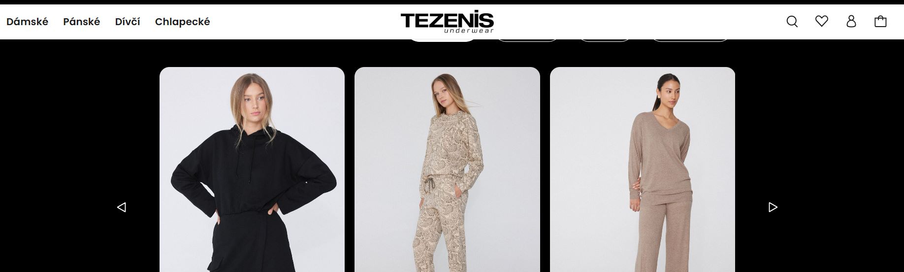 Tezenis webove stranky