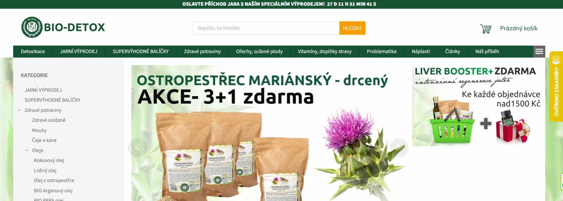 Bio-detox webové stránky e-shopu