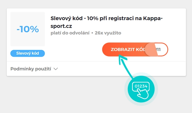 Ukázka slevového kódu Kappa
