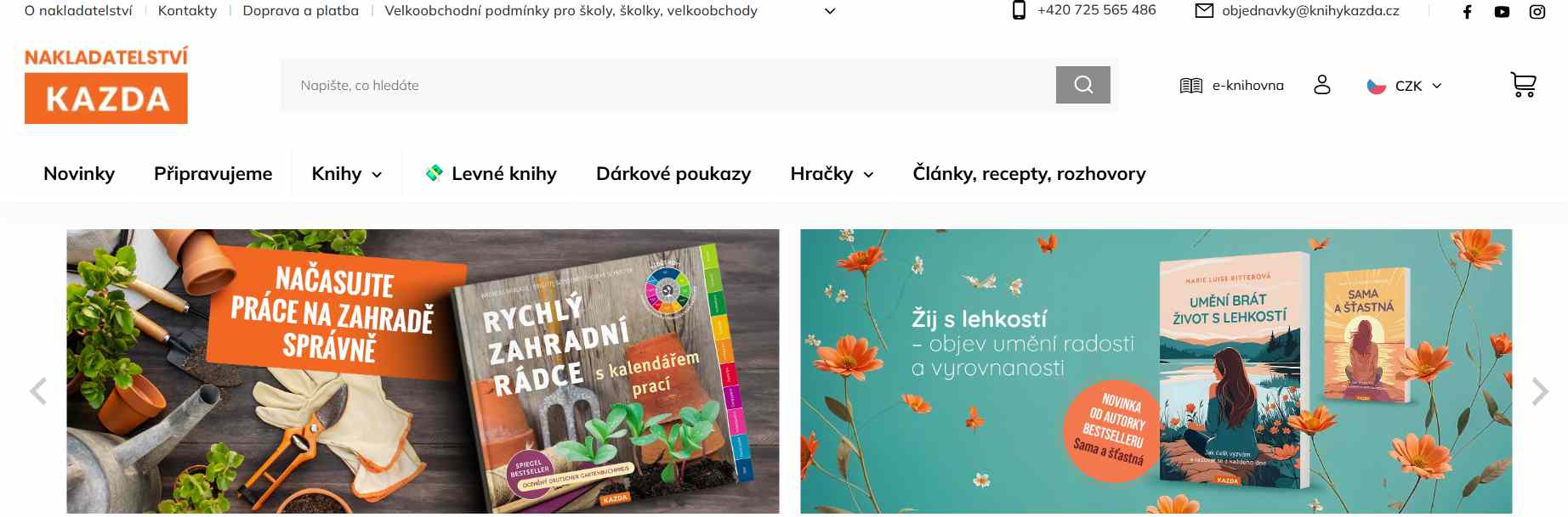 Knihy Kazda webové stránky e-shopu