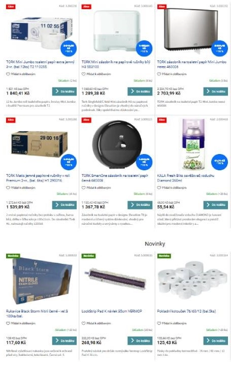 papírový sortiment i čistící prostředky do domácnosti