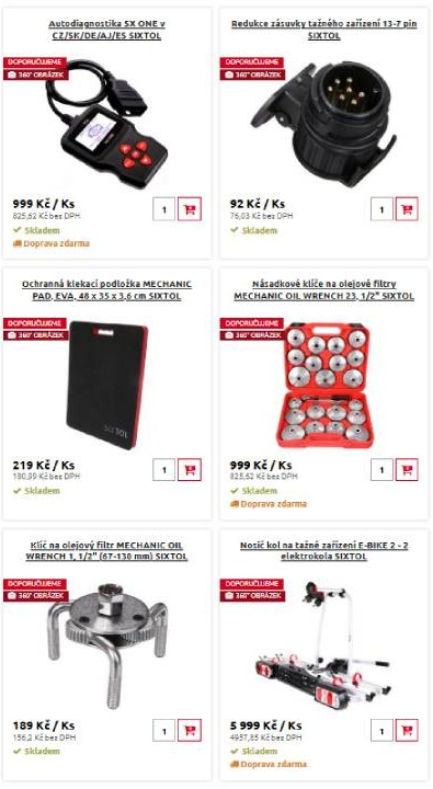Torriacars - nabídka produktů