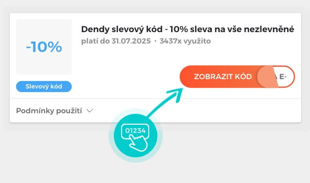 Ukázka slevového kódu Dendy