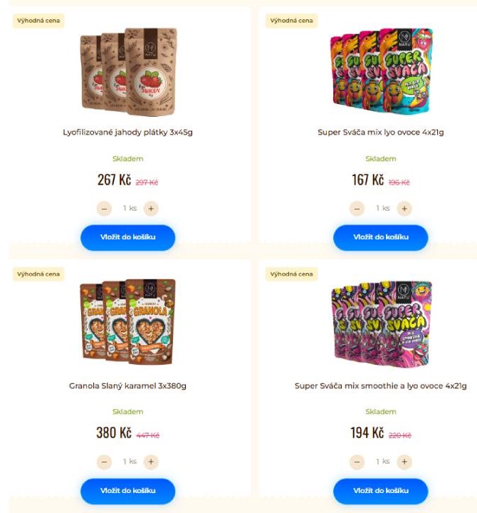 lyofilizované jahody, sváča mix a slaný karamel