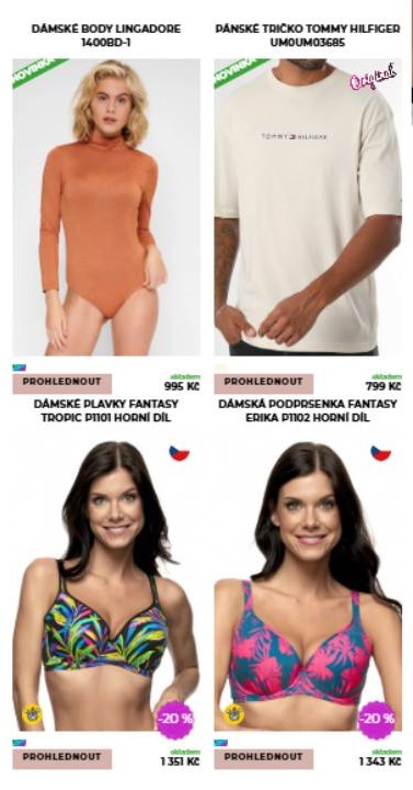 VIP prádlo - dámské body, plavky i podprsenka a pánské tričko
