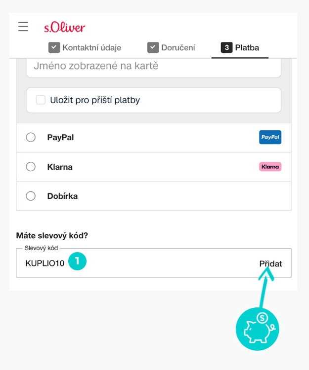 Návod jak uplatnit slevový kód v košíku e-shopu s Oliver