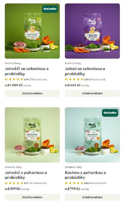 různá krmiva pro psy