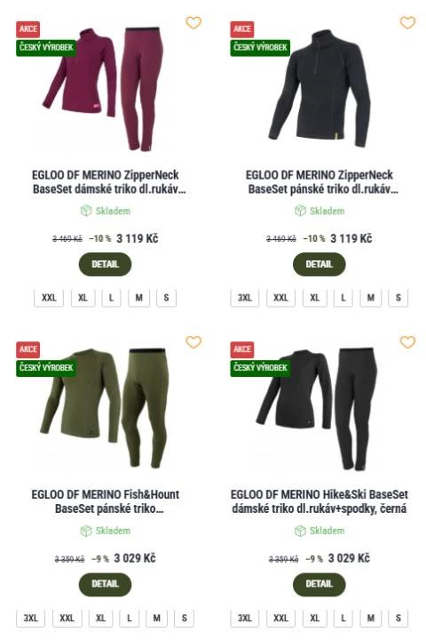 Merinoshop - dámské sety, pánské tričko s dlouhým rukávem a pánský set