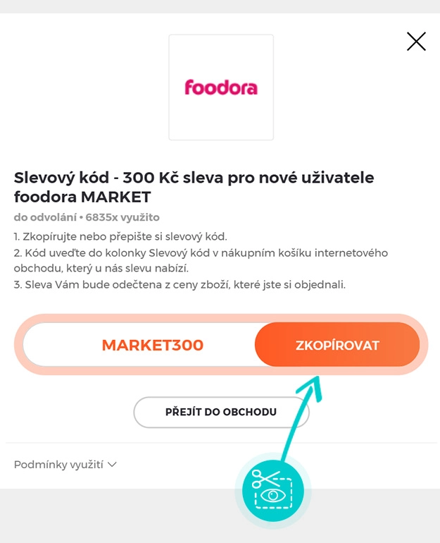 Návod jak zkopírovat slevový kód foodora