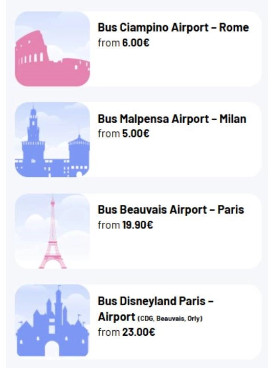 autobusová spojení v různých zemích