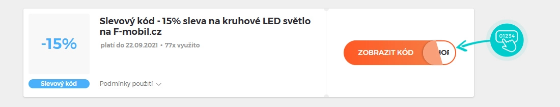 Ukázka slevového kódu f-mobil