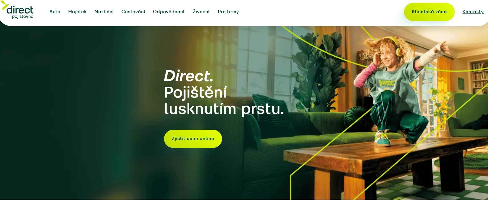 Direct webové stránky pojišťovny