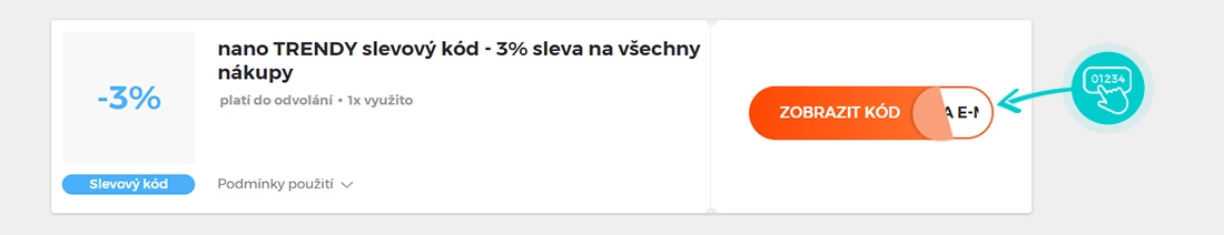 Ukázka slevového kódu Nano Trendy