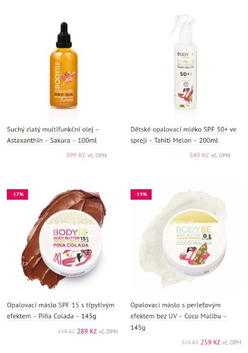 Bodybe - nabídka produktů