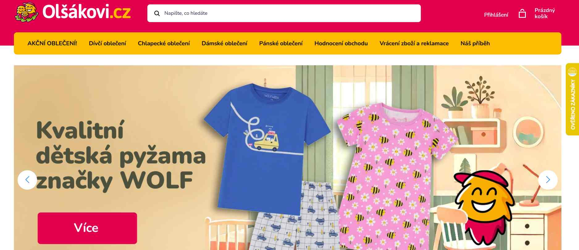 Olšákovi webové stránky e-shopu