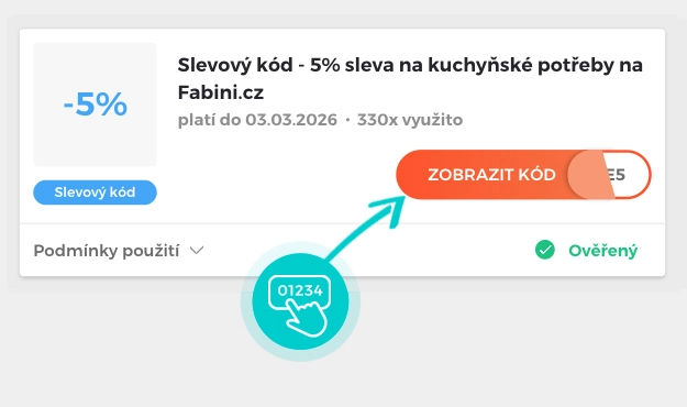 Ukázka slevového kódu Fabini