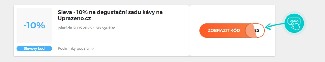 Ukázka slevového kódu Upraženo