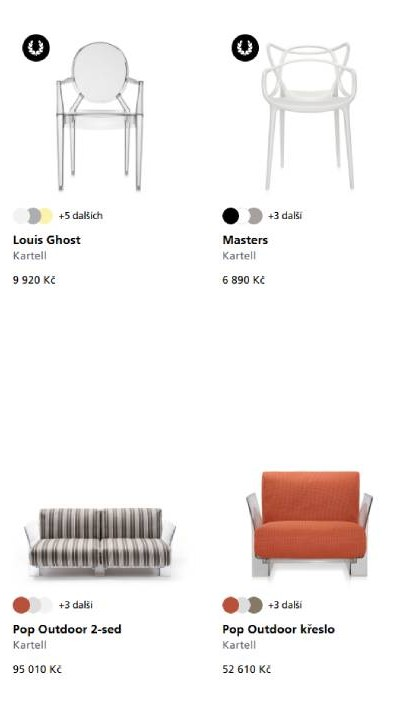 Kartell - nabídka produktů