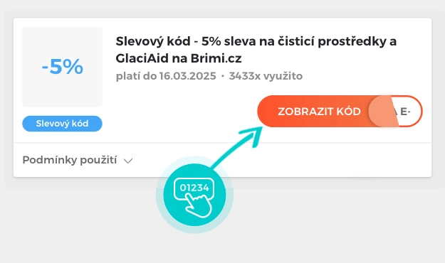 Ukázka slevového kódu Brimi