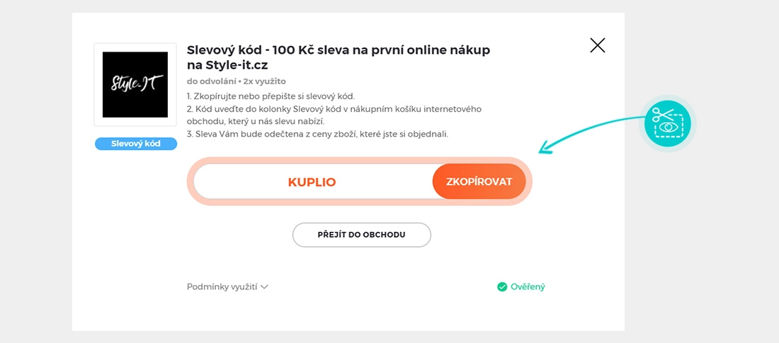 Návod jak zkopírovat slevový kód Style-It