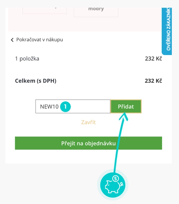 Návod jak uplatnit slevový kód v košíku e-shopu karpex