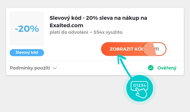 Ukázka slevového kódu Exalted
