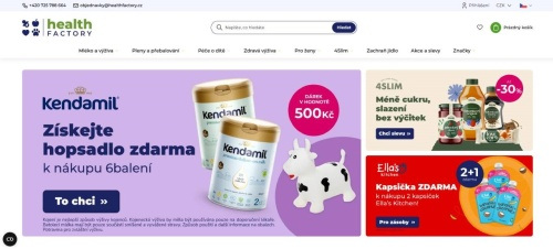 homepage Health Factory s aktuální nabídkou produktů