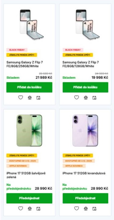 mobily známých značek jako Samsung a iPhone