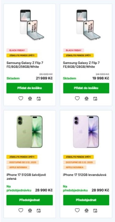 mobily známých značek jako Samsung a iPhone