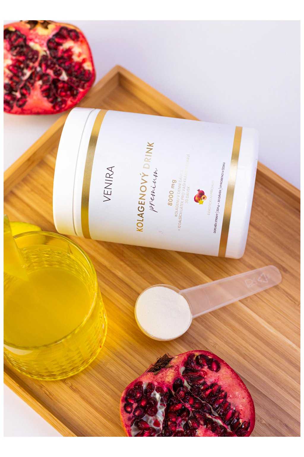 venira - kolagen a sklenicka
