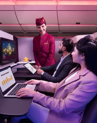 Qatar Airlenes interier letadla