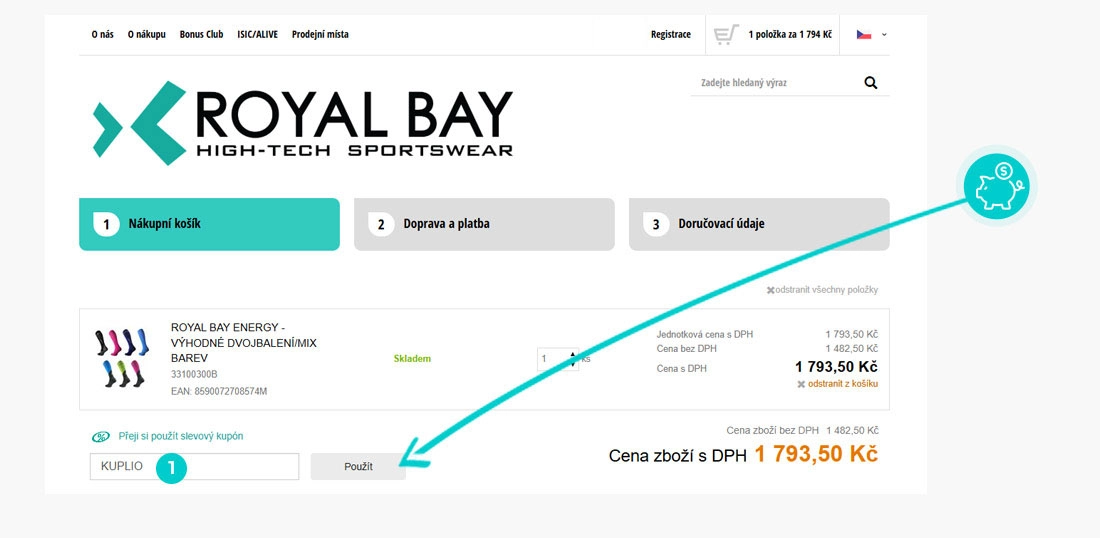 Návod jak uplatnit slevový kód v košíku e-shopu NejŽidle.cz