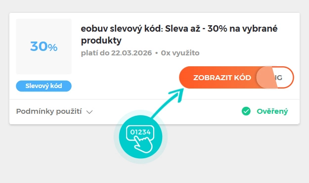 Ukázka slevového kódu eobuv