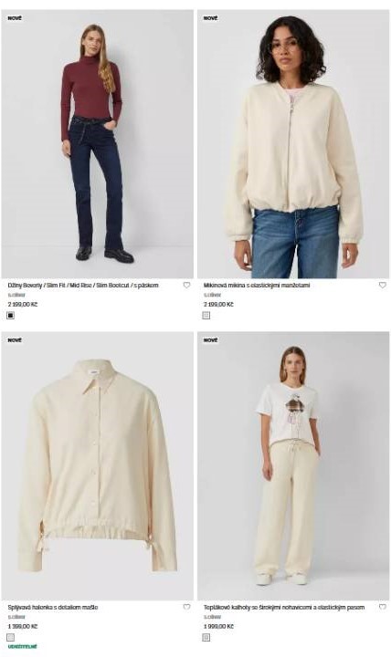 dámské džíny, mikina, halenka a teplákové kalhoty