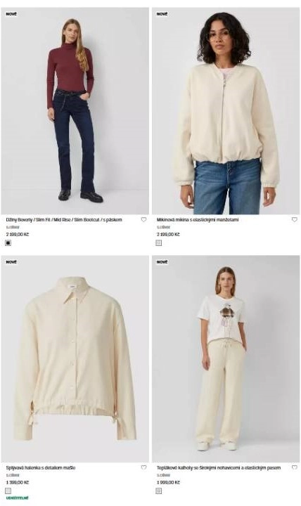 dámské džíny, mikina, halenka a teplákové kalhoty