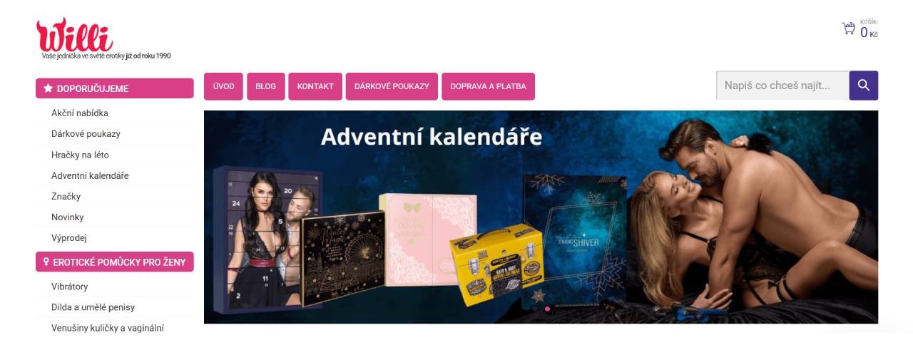 adventní kalendáře a zamilovaná dvojice