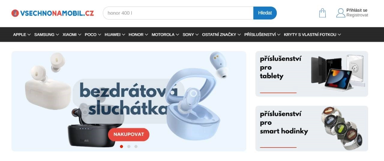 černá, modrá a bílá bezdrátová sluchátka s pouzdry, příslušenství pro tablety a smart hodinky