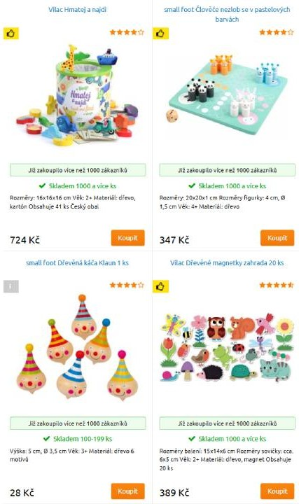 Dvěděti.cz - nabídka produktů