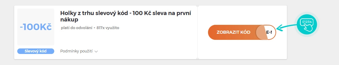 Ukázka slevového kódu Holky z trhu