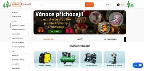 medvídek, vánoční koule s nářadím a svářečkou a oblíbené kategorie