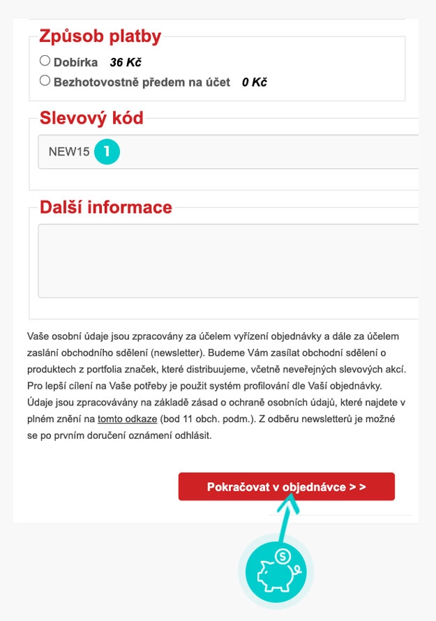 Návod jak uplatnit slevový kód v košíku e-shopu Autoprofishop