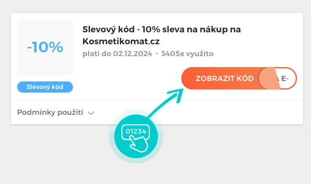 Ukázka slevového kódu Kosmetikomat