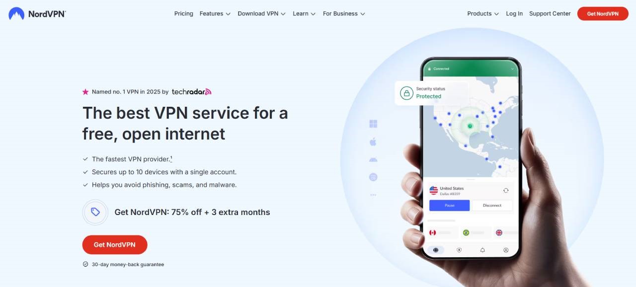 homepage NordVPN služba VPN
